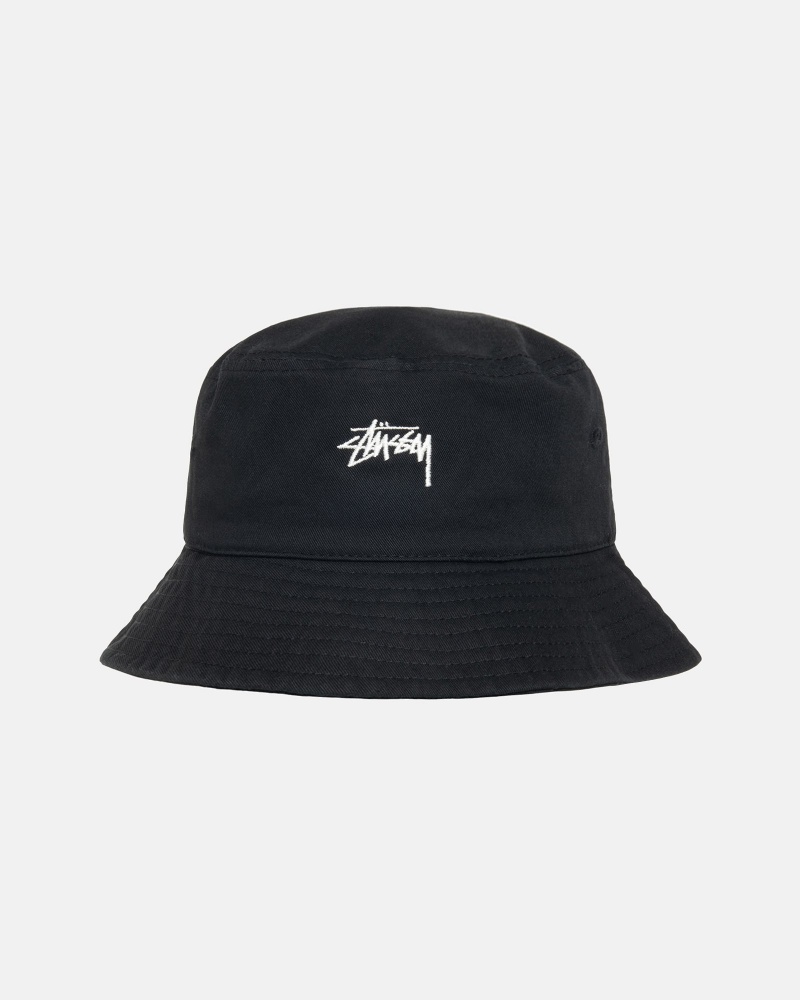 Stussy Bucket Stock Hoeden Zwart | 01872-OCBX