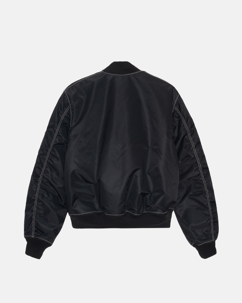 Stussy Built Reversible Bomber Jassen Zwart | 58642-FAZG