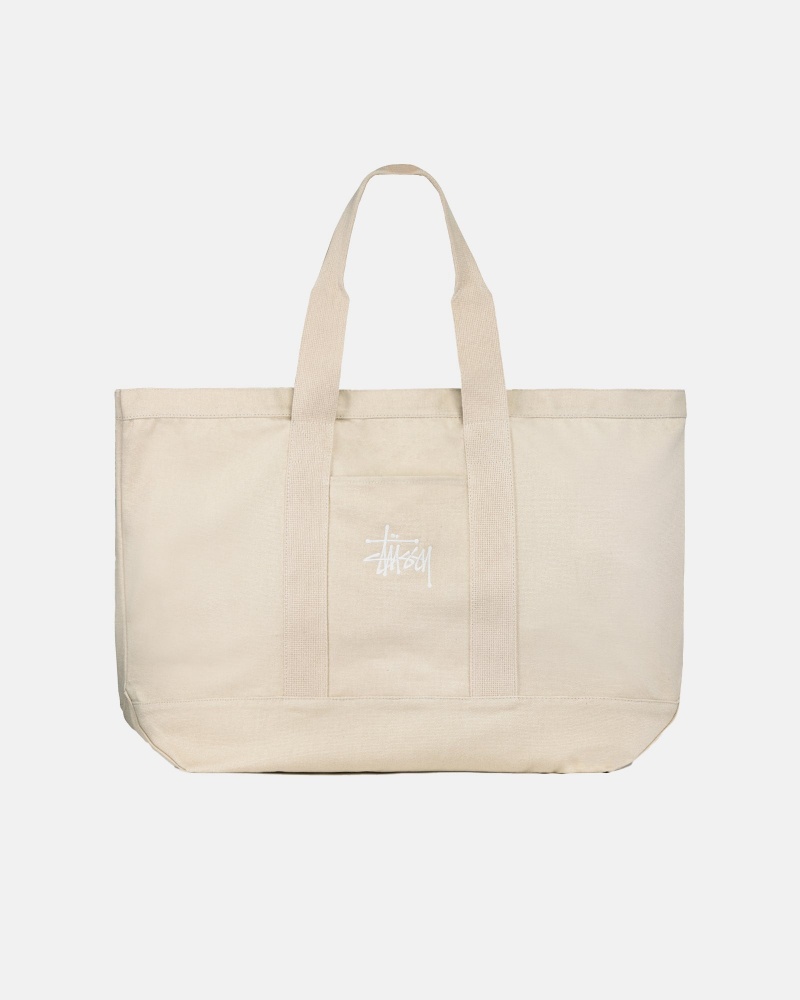 Stussy Canvas Extra Large Tote Tassen Beige | 05628-EMLV