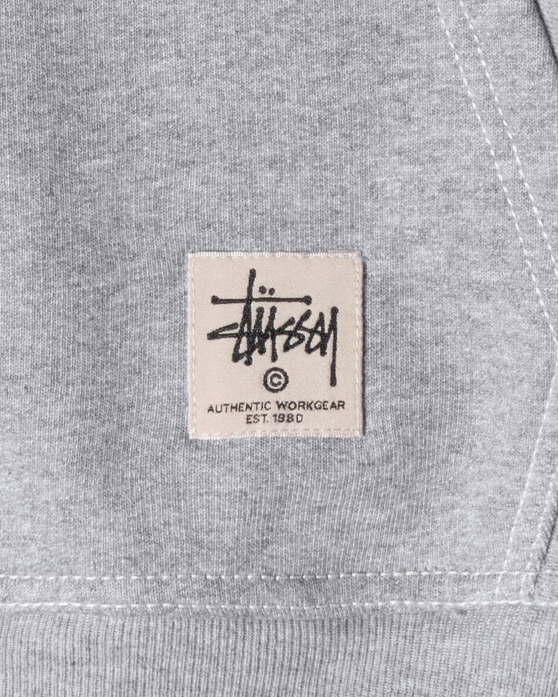 Stussy Contrast Stitch Label Hoodie Grijs | 91236-BDTM