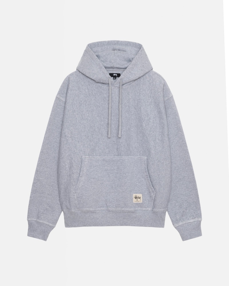 Stussy Contrast Stitch Label Hoodie Grijs | 91236-BDTM