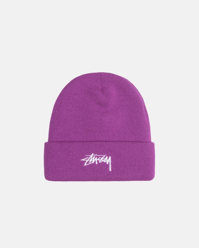 Stussy Cuff Beanie Stock Hoeden Paars | 02149-DNIZ