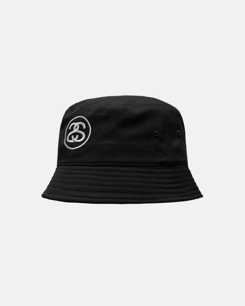 Stussy Deep Bucket Ss Link Hoeden Zwart | 60538-YXNQ