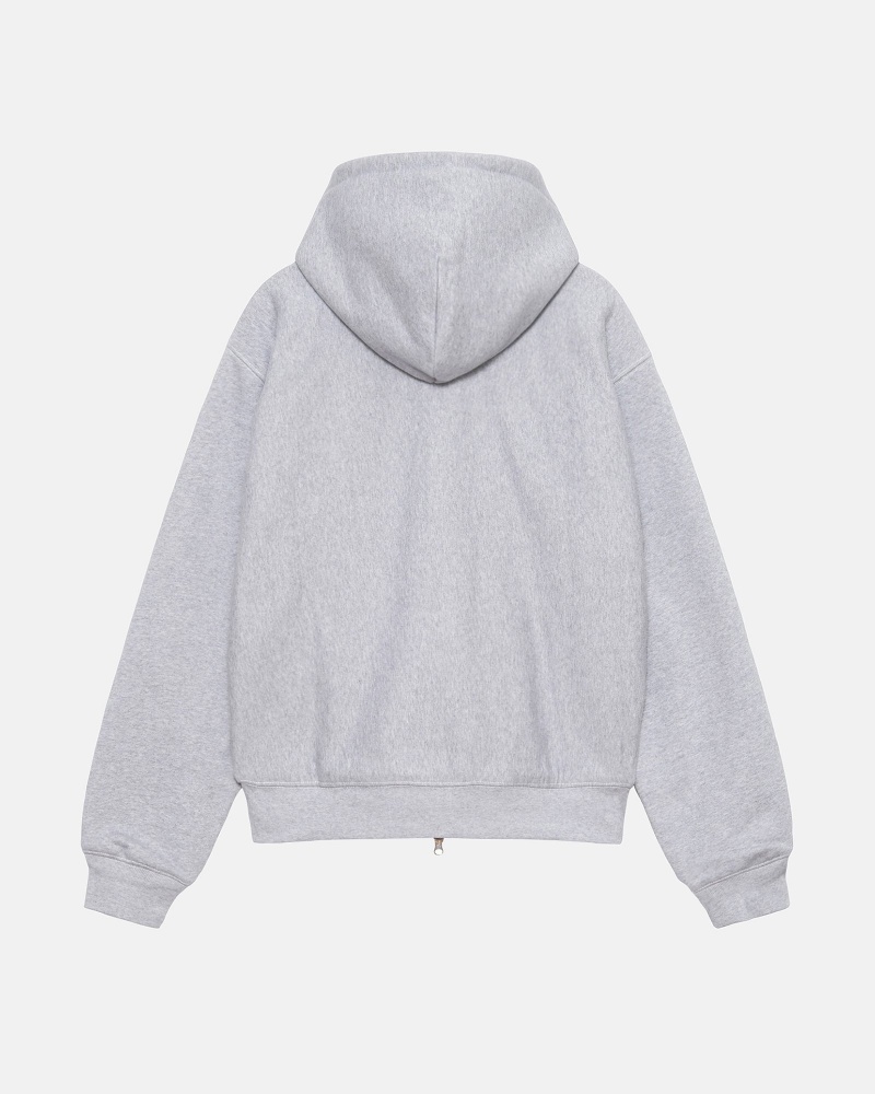 Stussy Double Face Label Zip Hoodie Grijs | 24510-UADZ