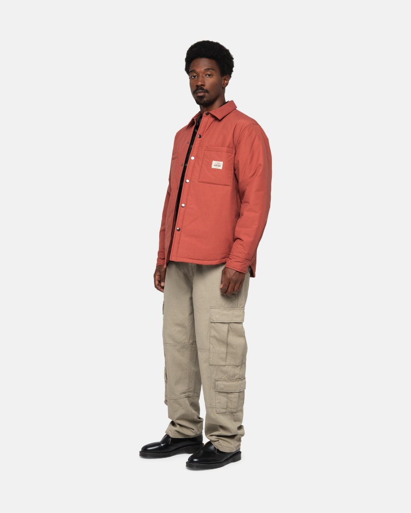 Stussy Gewatteerd Tech Over Shirts     Donkerrood | 46297-NIDR