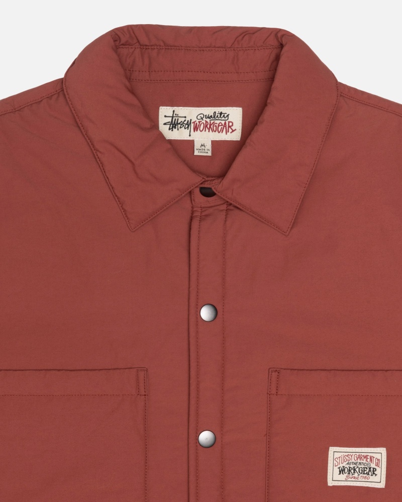 Stussy Gewatteerd Tech Over Shirts     Donkerrood | 16348-MWLV