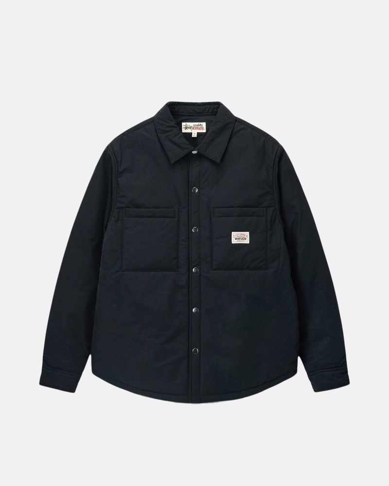 Stussy Gewatteerd Tech Over Shirts     Zwart | 18256-UBXJ