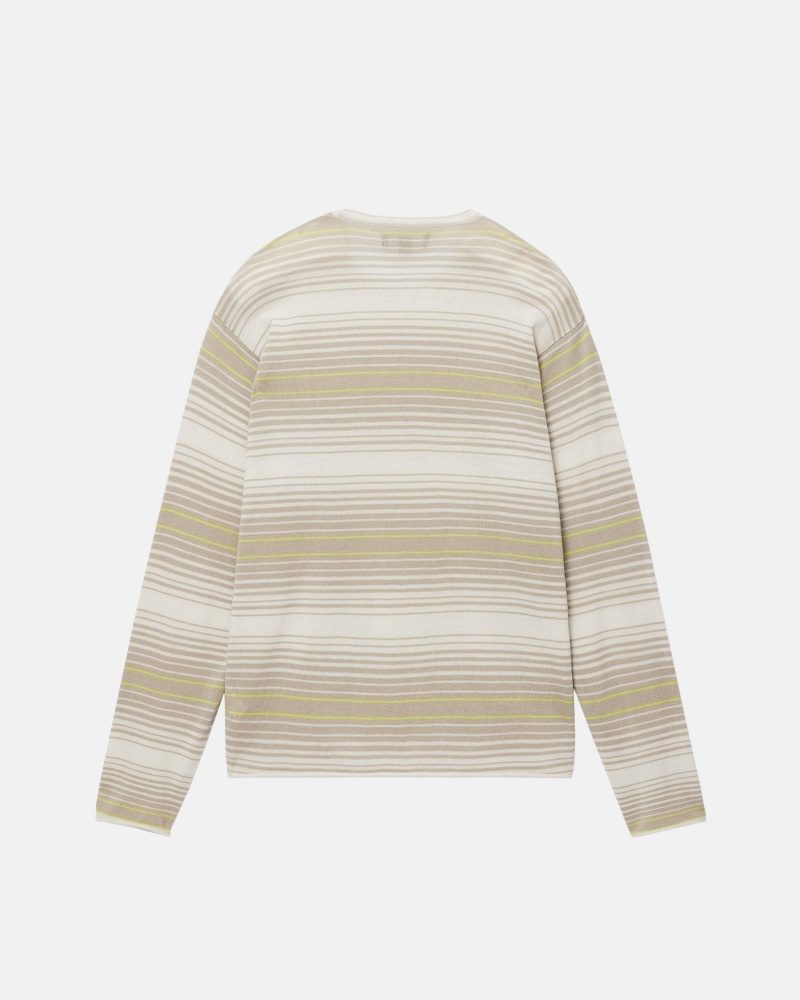 Stussy Horizontal Stripe Truien Beige | 90684-ZKRJ