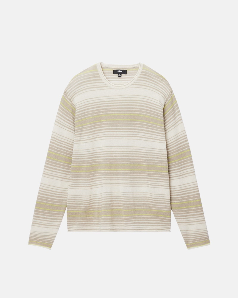 Stussy Horizontal Stripe Truien Beige | 90684-ZKRJ