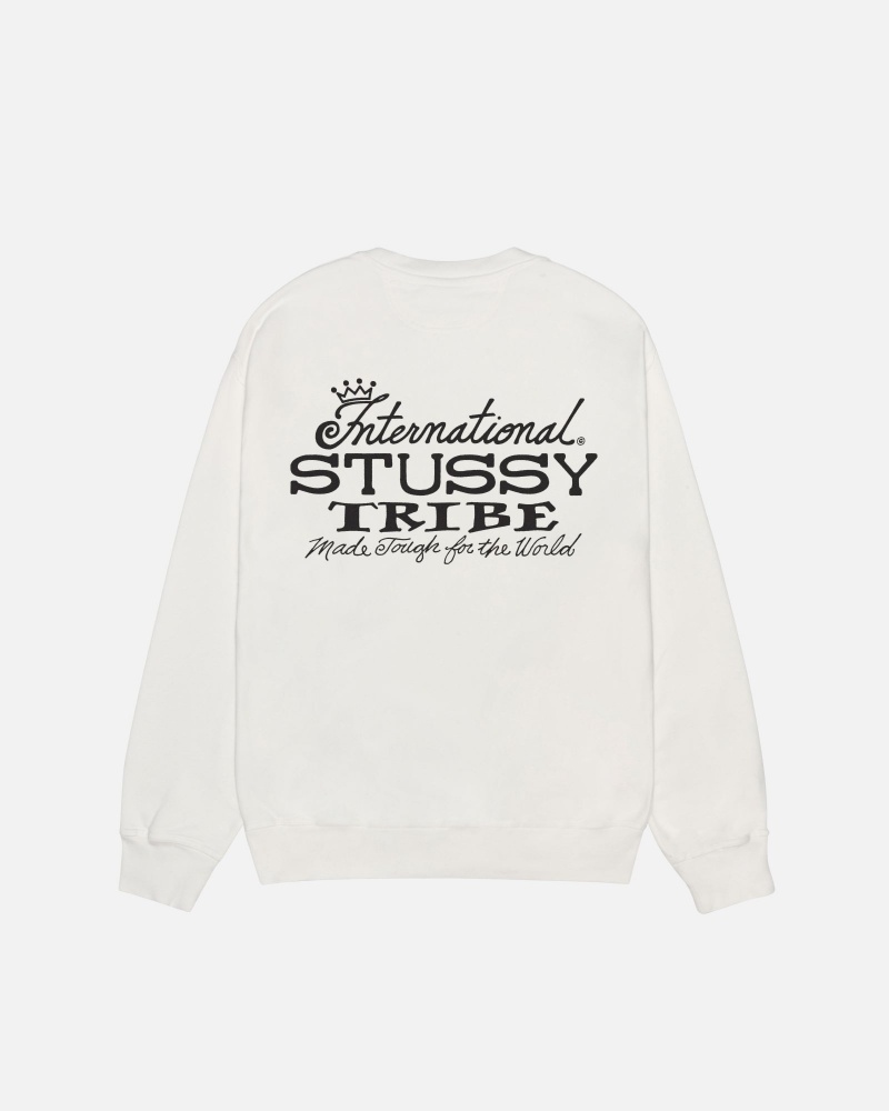 Stussy Ist Crew Pigment Dyed Sweatshirts Beige | 53896-YVLZ