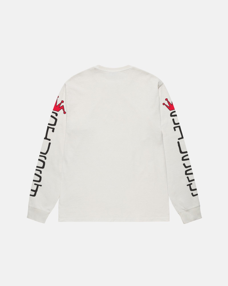 Stussy Jumbo Ls Pigment Dyed Truien Beige | 49278-MVFC