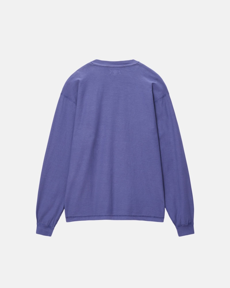 Stussy Lazy Ls T-shirts Diepblauw | 09345-KSOZ