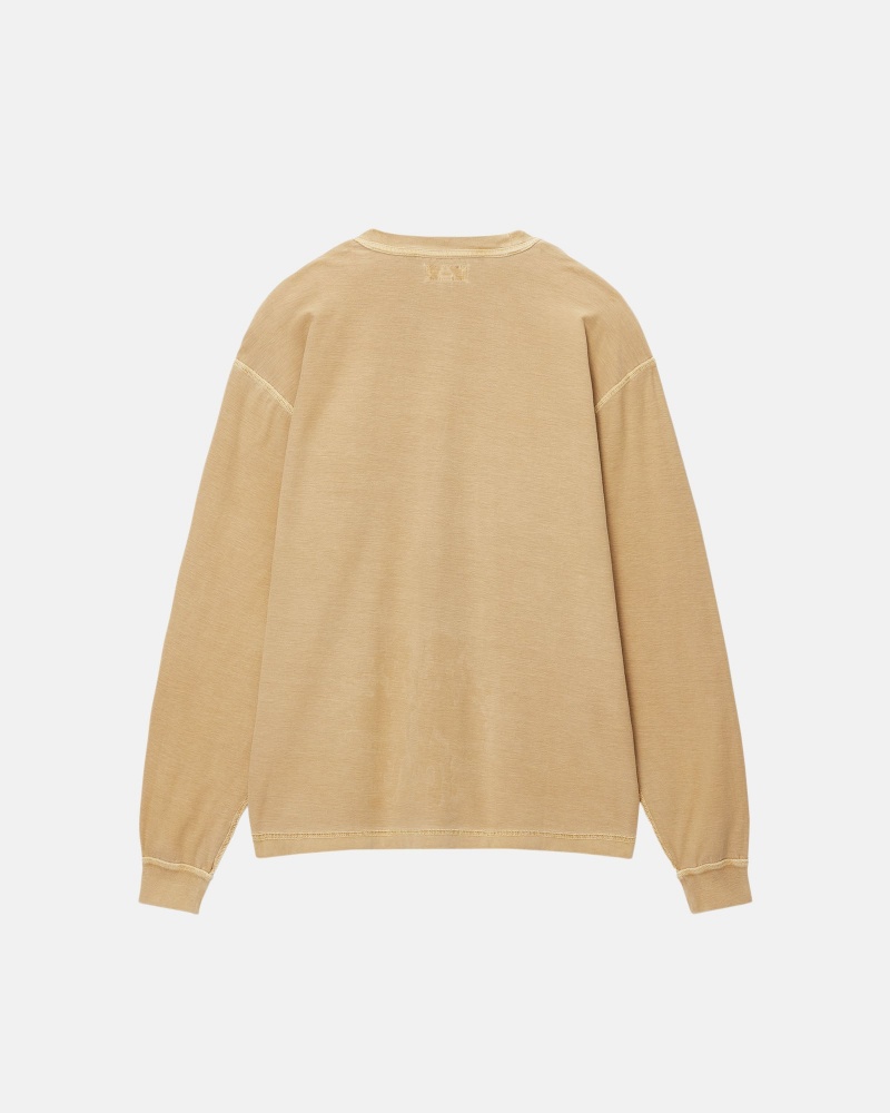 Stussy Lazy Ls T-shirts Goud | 32061-QNZF