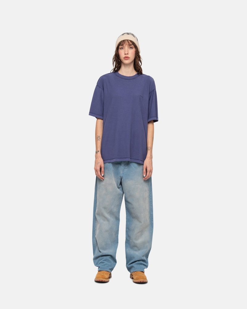 Stussy Lazy T-shirts Diepblauw | 48573-FDVA