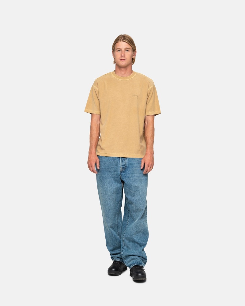 Stussy Lazy T-shirts Goud | 54093-SATX