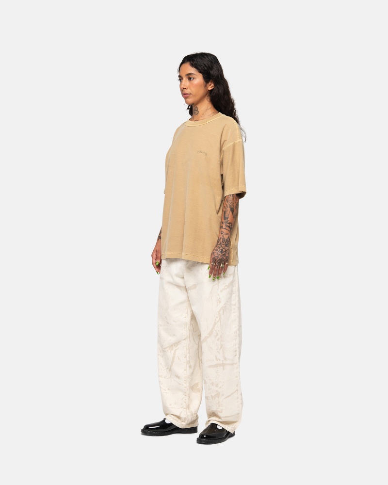 Stussy Lazy T-shirts Goud | 54093-SATX