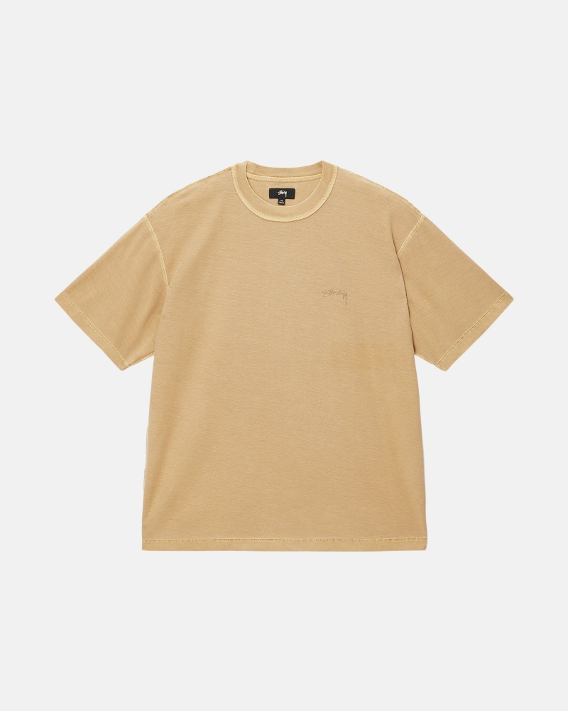 Stussy Lazy T-shirts Goud | 69372-ABCE