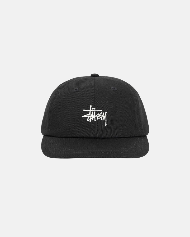 Stussy Low Pro Basic Stock Strapback Hoeden Zwart | 35916-EKUR