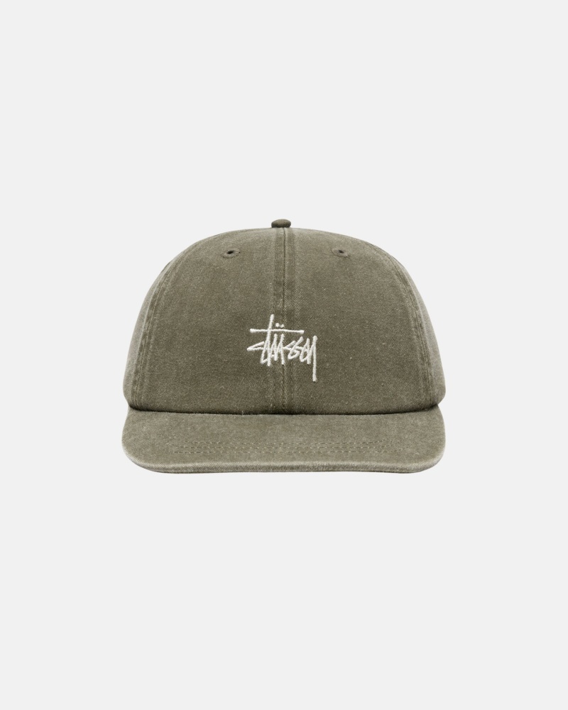 Stussy Low Pro Basic Washed Strapback Hoeden Olijfgroen | 69312-EMOH