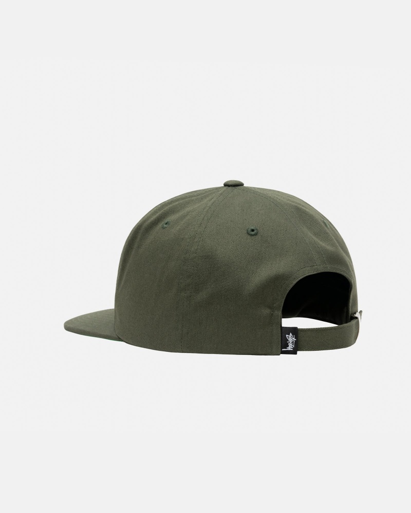 Stussy Mid-Depth Basic Strapback Hoeden Olijfgroen | 29615-MRXN