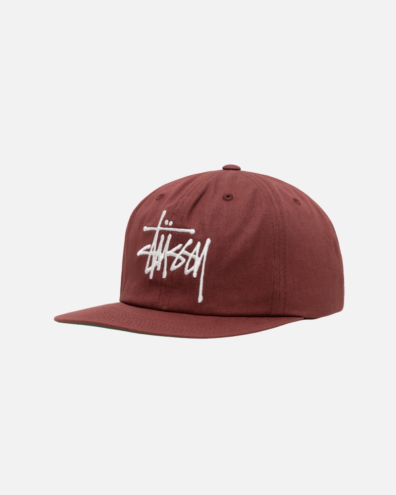 Stussy Mid-Depth Basic Strapback Hoeden Rood Bruin | 05782-QRXV