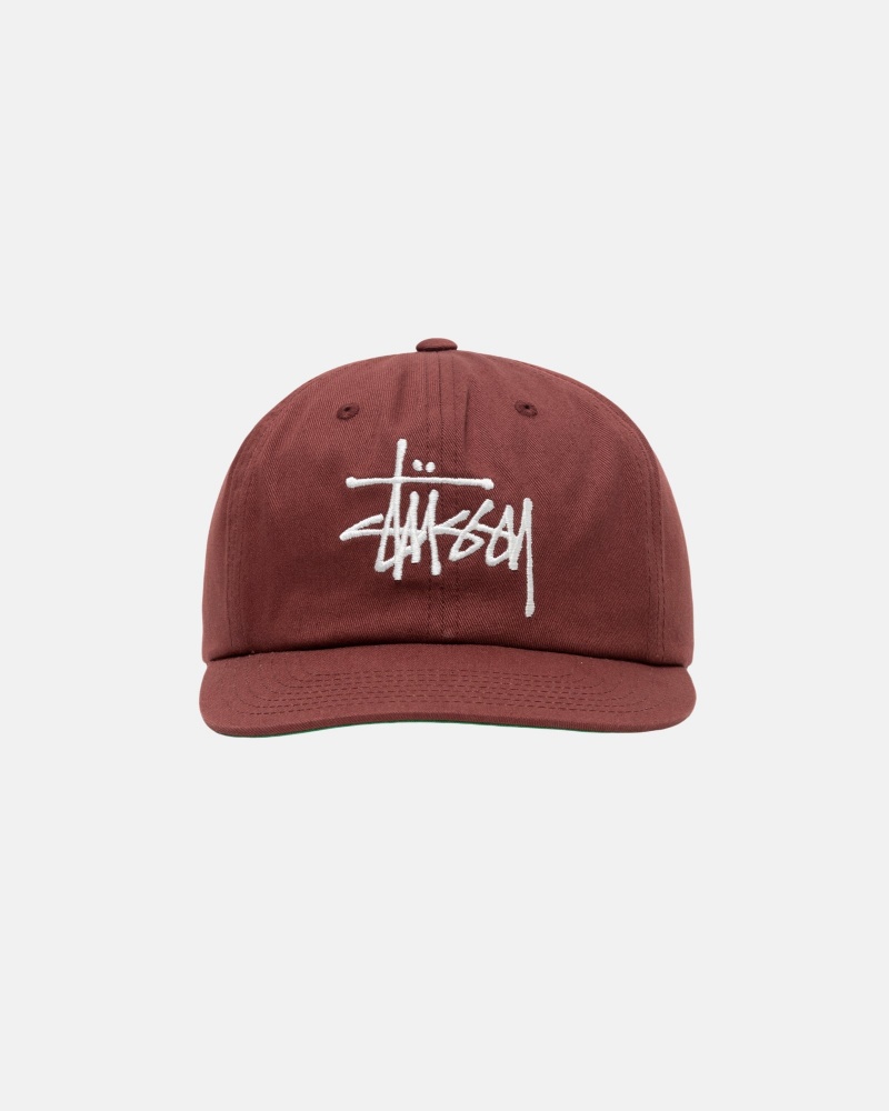 Stussy Mid-Depth Basic Strapback Hoeden Rood Bruin | 05782-QRXV