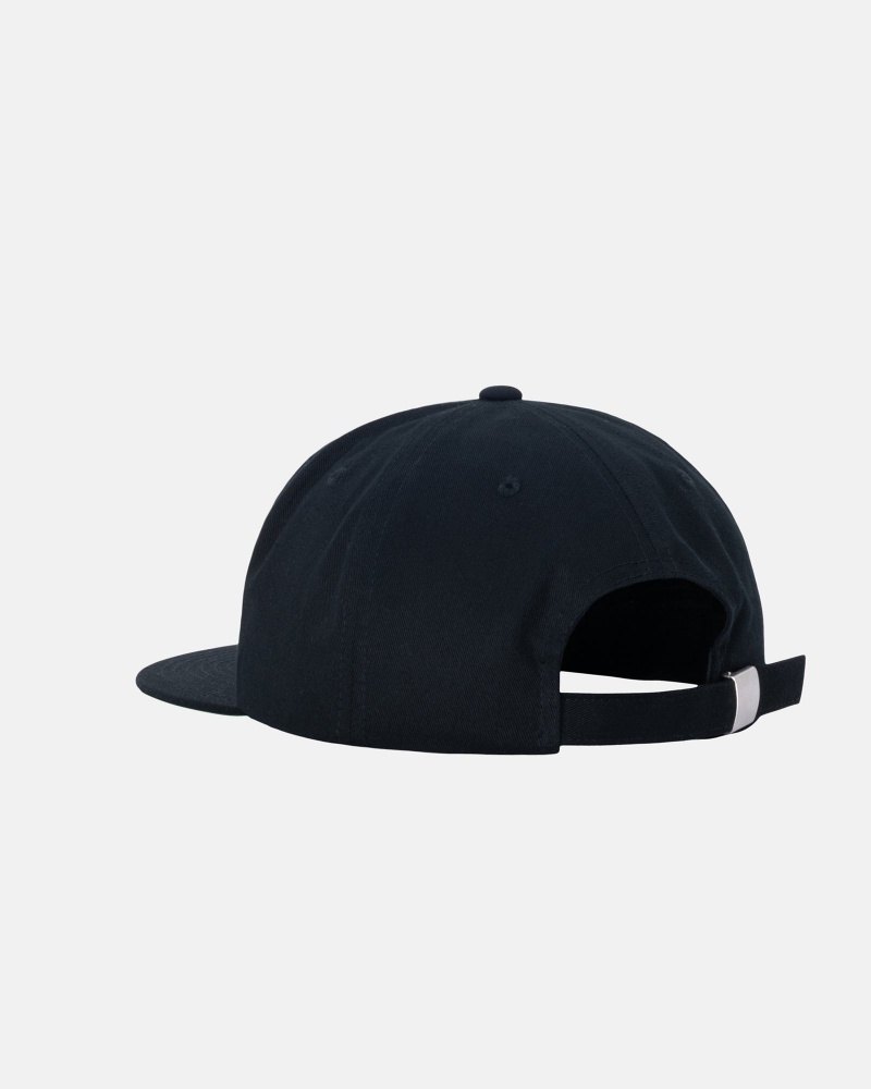 Stussy Mid-Depth Stu Arch Strapback Hoeden Zwart | 21084-NREV