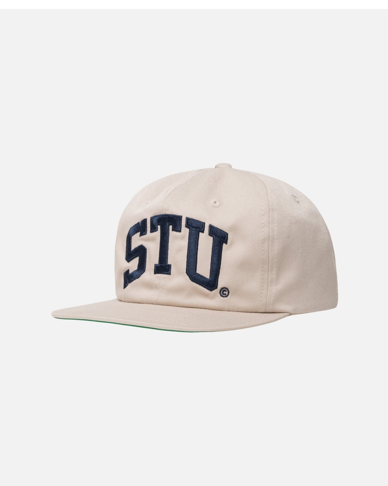 Stussy Mid-Depth Stu Arch Strapback Hoeden Khaki | 36921-YXTB