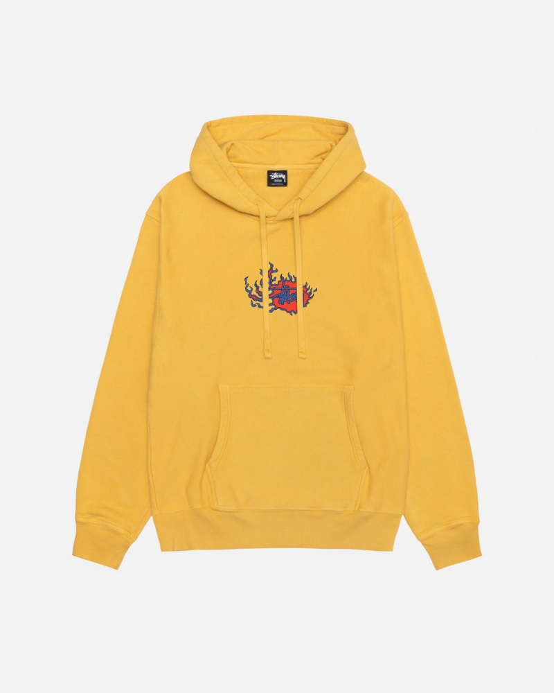 Stussy Mosaic Dragon Hoodie Oranje | 85734-ZDIJ