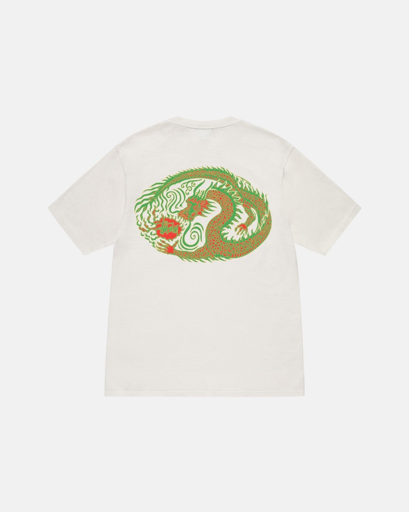 Stussy Mosaic Dragon T-shirts Beige | 29176-DXNI