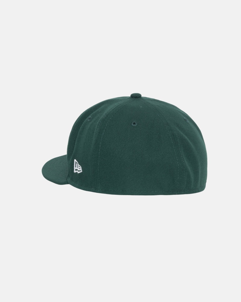 Stussy New Era 59fifty Curly S Hoeden Groen | 83157-PEDR