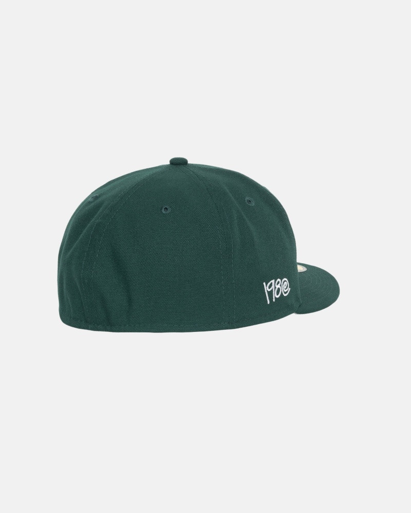 Stussy New Era 59fifty Curly S Hoeden Groen | 83157-PEDR