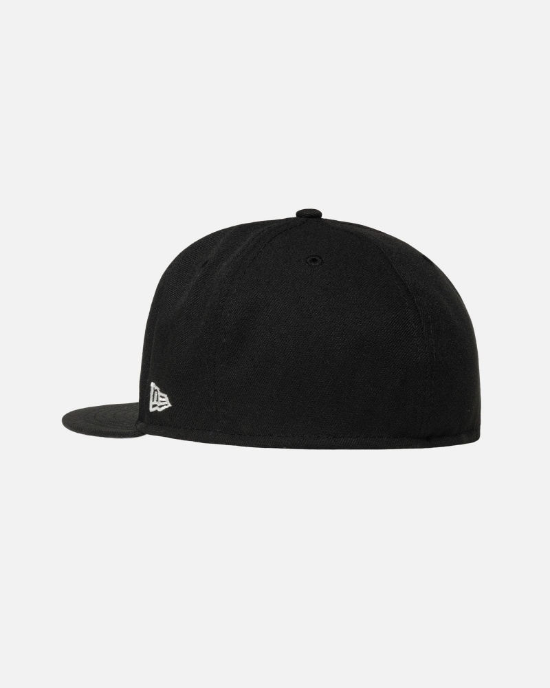 Stussy New Era 59fifty Curly S Hoeden Zwart | 52603-GTIM