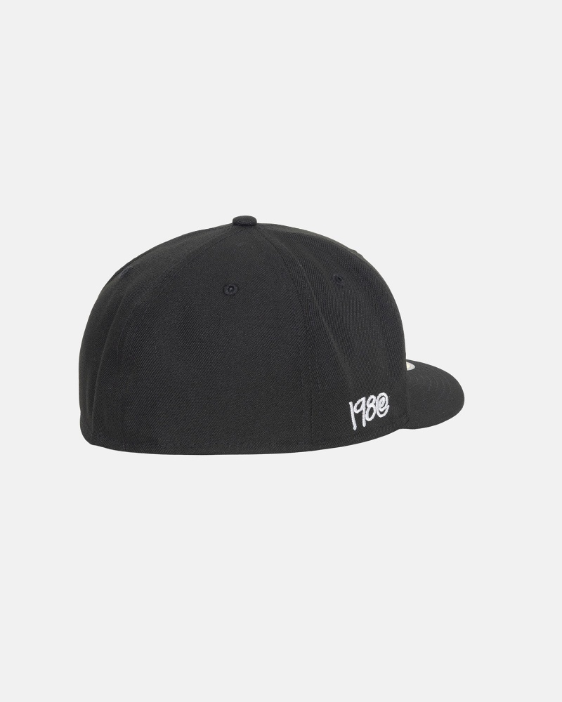 Stussy New Era 59fifty Curly S Hoeden Zwart | 52603-GTIM