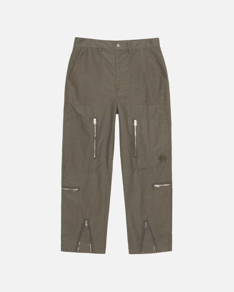 Stussy Nyco Flight Broek Olijfgroen | 16509-DQES