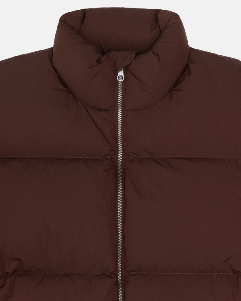 Stussy Puffer Nylon Donsjas Bruin | 32860-XFSI