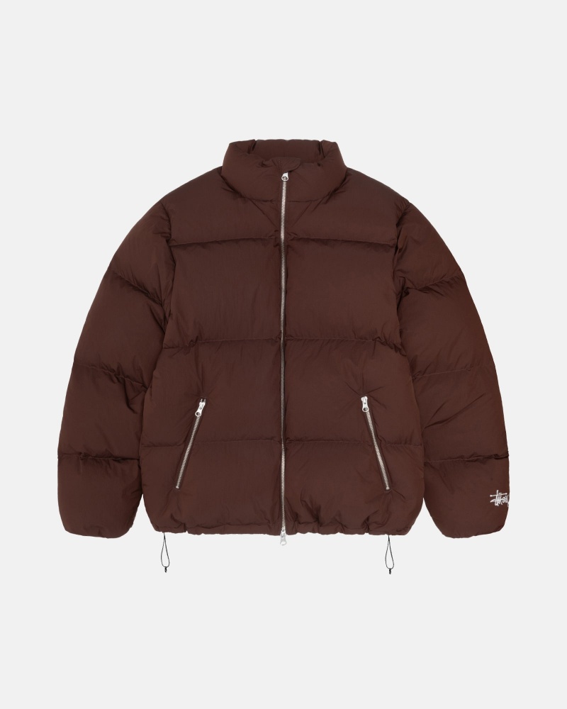 Stussy Puffer Nylon Donsjas Bruin | 32860-XFSI