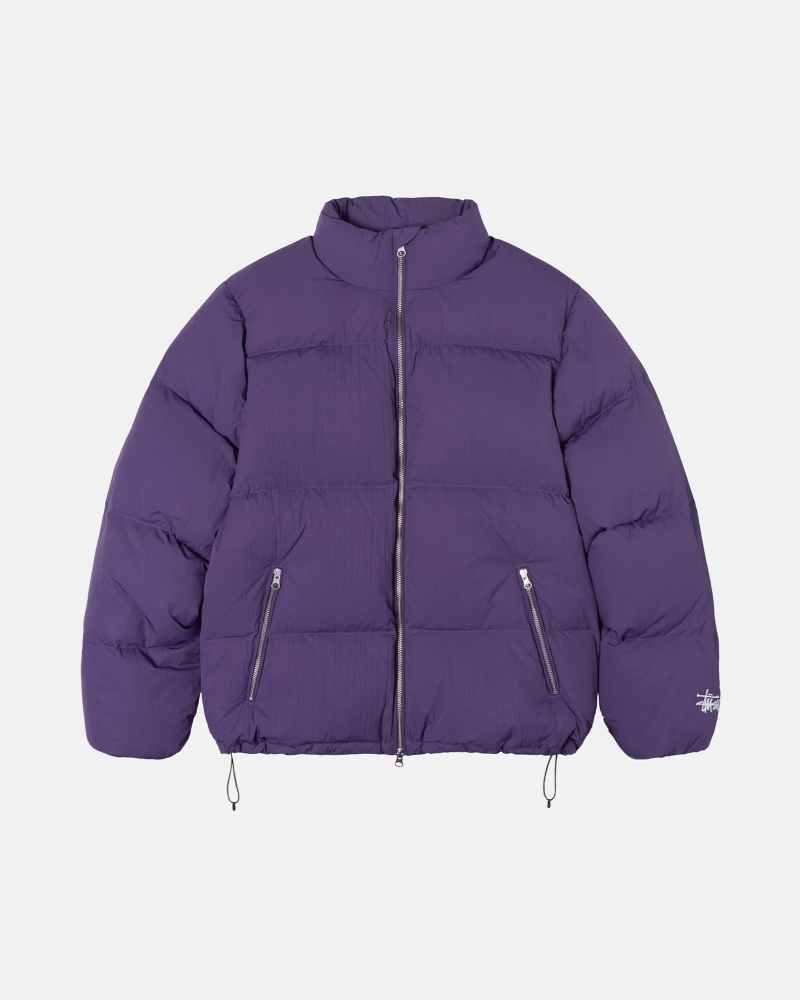 Stussy Puffer Nylon Donsjas Paars | 39258-ADYU