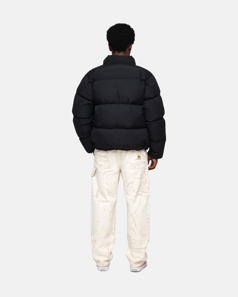 Stussy Puffer Nylon Donsjas Zwart | 98013-LIXY