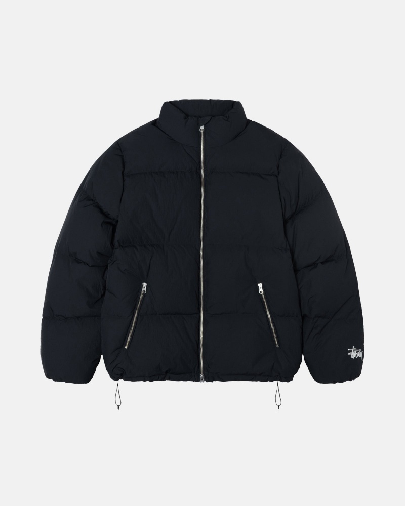 Stussy Puffer Nylon Donsjas Zwart | 98013-LIXY