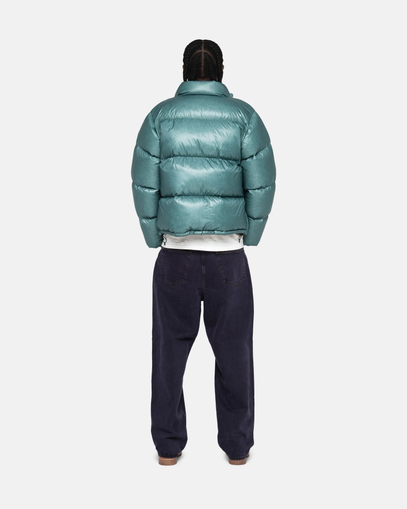 Stussy Puffer Parachute Ripstop Donsjas Blauw | 76539-BMFT