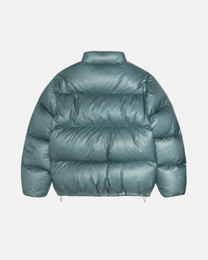 Stussy Puffer Parachute Ripstop Donsjas Blauw | 76539-BMFT