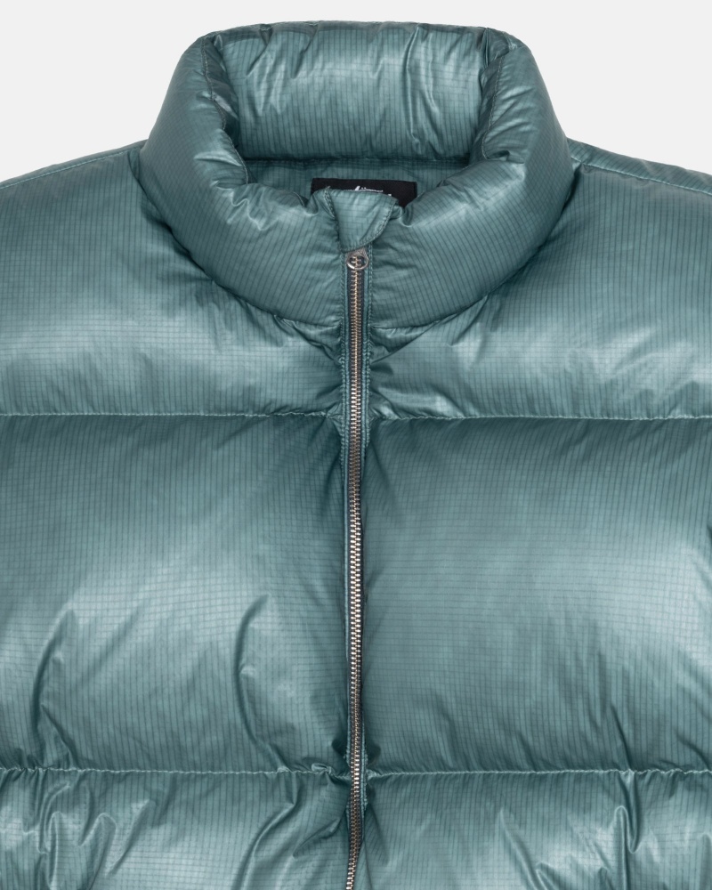 Stussy Puffer Parachute Ripstop Donsjas Blauw | 76539-BMFT