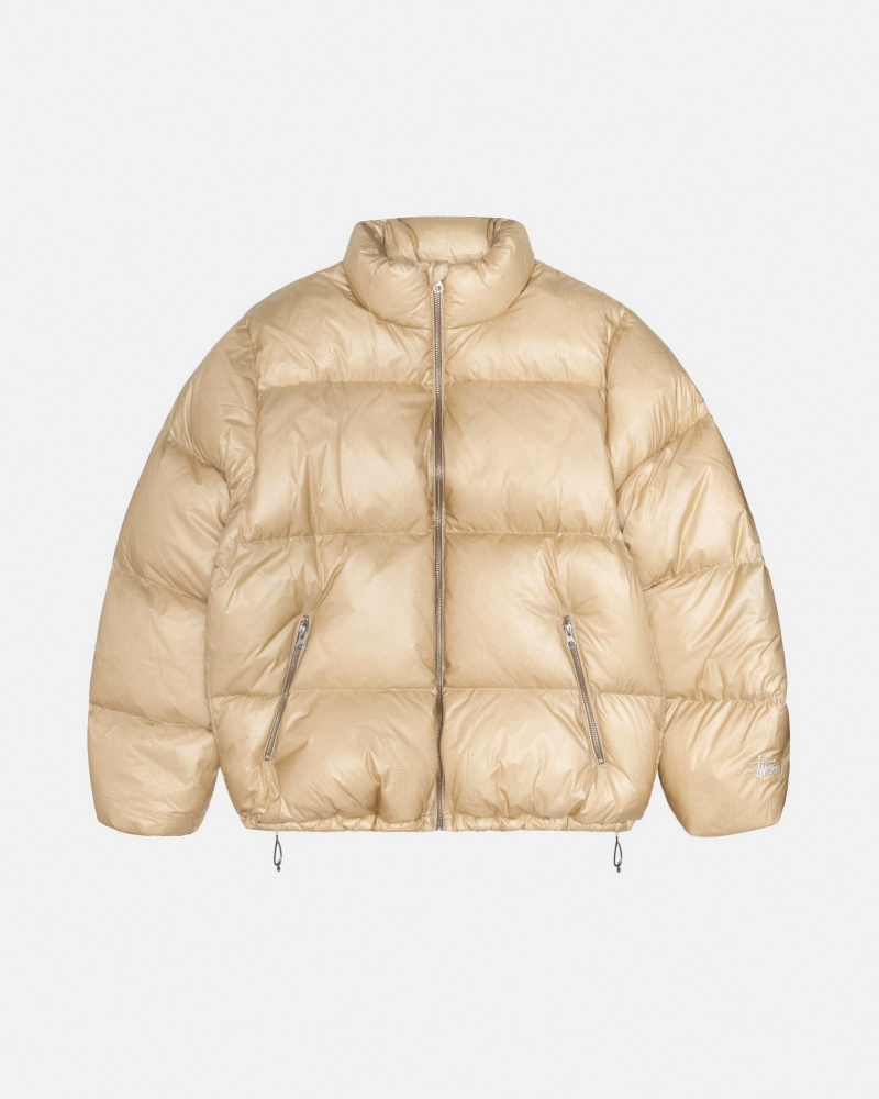 Stussy Puffer Parachute Ripstop Donsjas Goud | 17053-CNZD