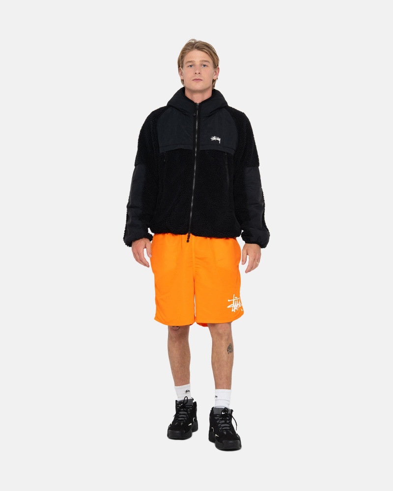 Stussy Sherpa Paneled Met Capuchon Jassen Zwart | 54731-XCZF