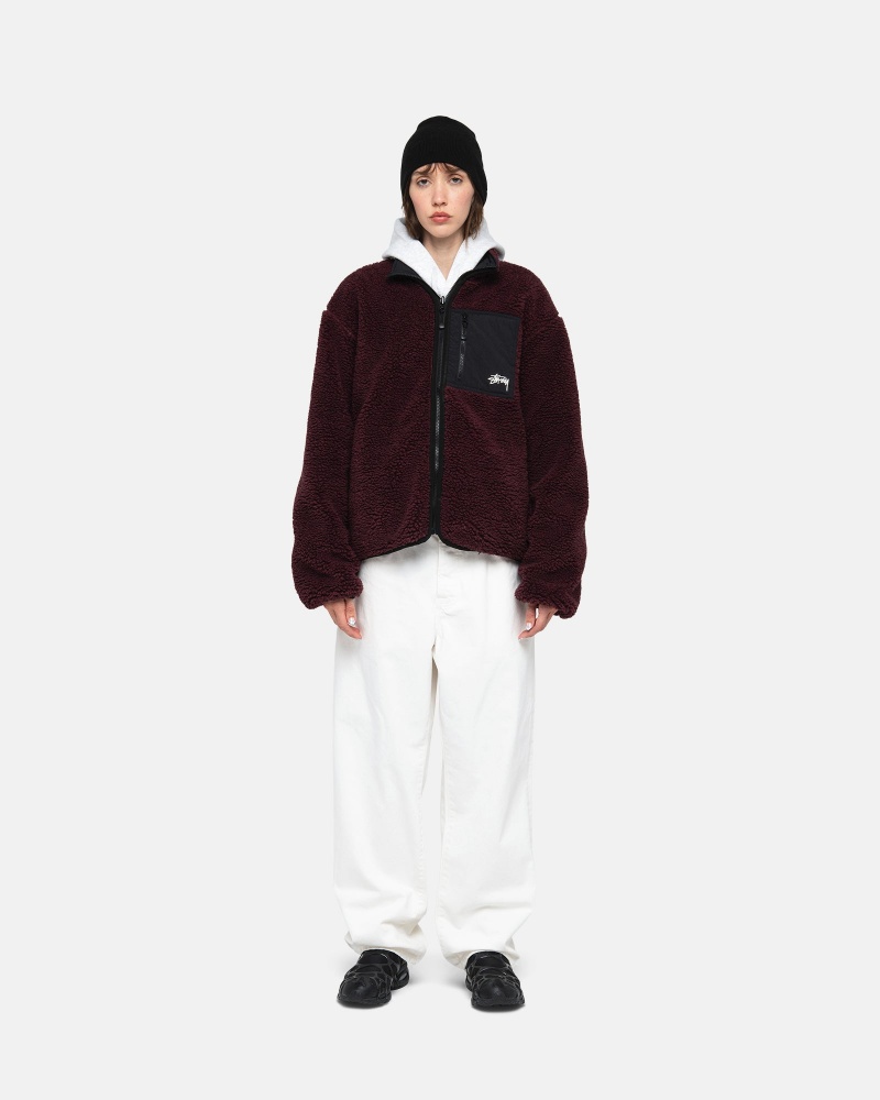 Stussy Sherpa Reversible Jassen Bordeaux | 52807-CWQX