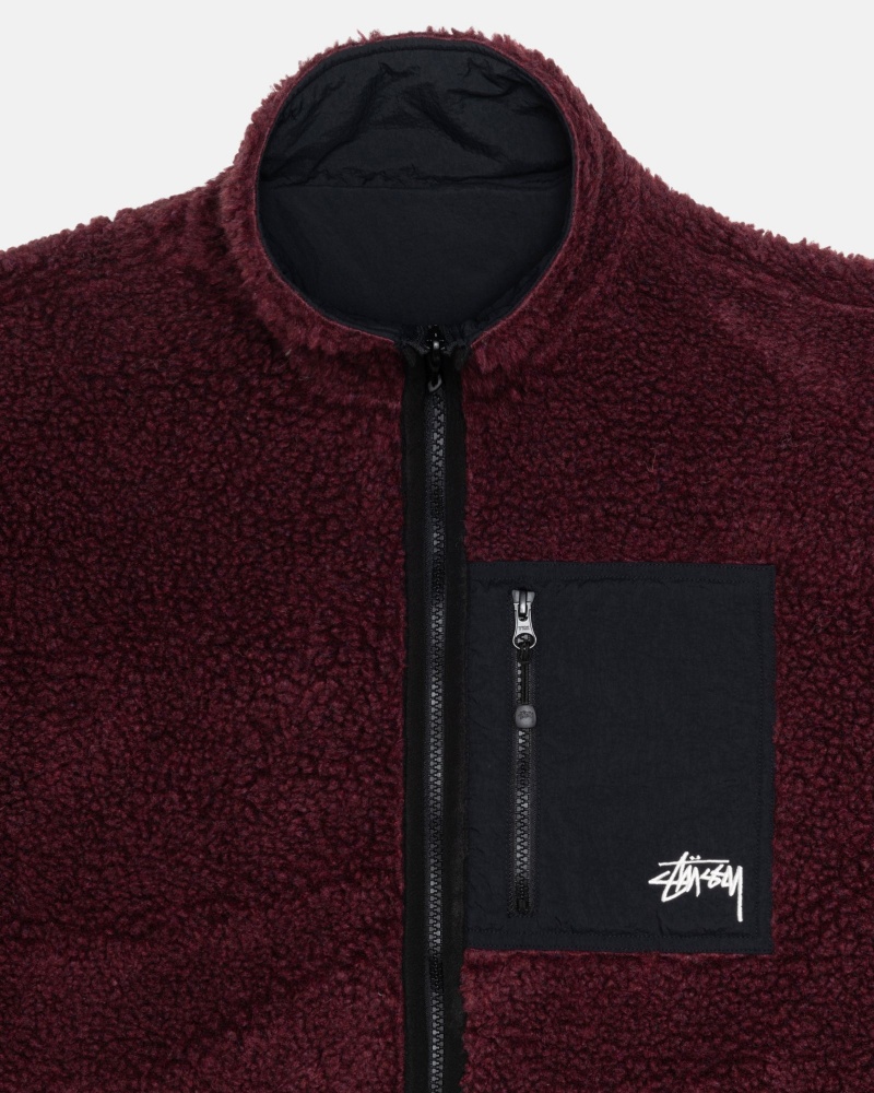 Stussy Sherpa Reversible Jassen Bordeaux | 52807-CWQX