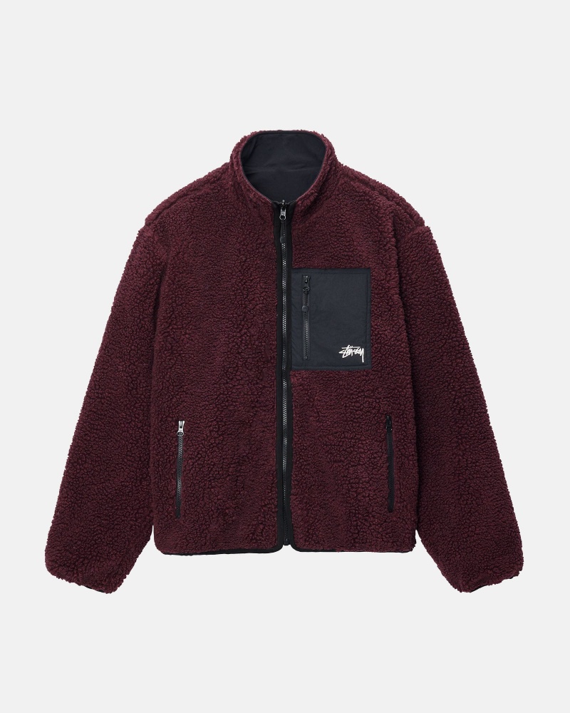 Stussy Sherpa Reversible Jassen Bordeaux | 52807-CWQX