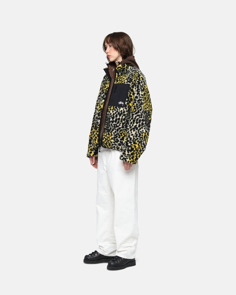 Stussy Sherpa Reversible Jassen Geel Leopard | 81539-XADR