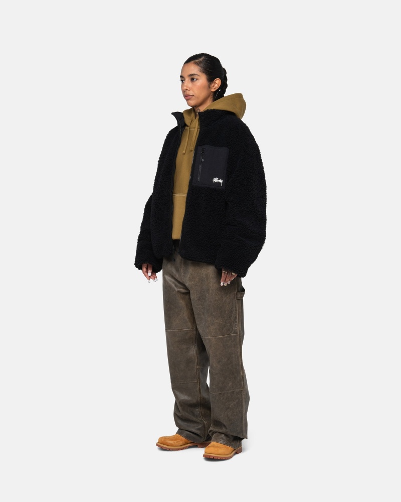 Stussy Sherpa Reversible Jassen Zwart | 14690-BQGF